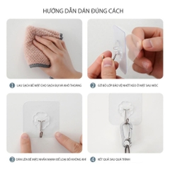 Móc dán tường - Móc treo siêu dính đa năng - khả năng bám cực chắc, chịu tải cao