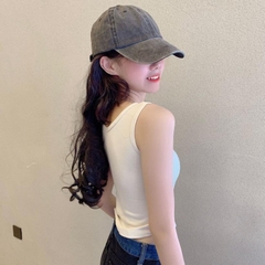 Áo 3 lỗ nữ thể thao nữ có đệm ngực kiểu Hàn quốc, vải thun cotton lạnh, mặc thể thao, vest, dạo phố - ABL001