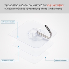 Móc dán tường - Móc treo siêu dính đa năng - khả năng bám cực chắc, chịu tải cao