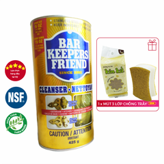 Bar Keepers Friend - Bột tẩy rửa đa năng BKF, tẩy sạch cặn canxi kính nhà tắm, đánh bóng lư đồng, kính hồ cá