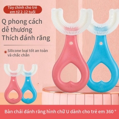 Bàn chải cho bé tập đánh răng chữ U, chất liệu Silicone dành cho bé từ 2-12 tuổi