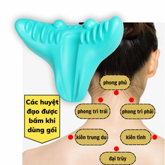 Gối massage cột sống cổ, bấm huyệt cổ vai gáy, hỗ trợ nắn chỉnh, phục hồi chức năng cổ vai gáy