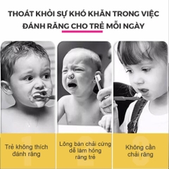 Bàn chải điện chữ U cho bé WEKOME, 2-8 tuổi, hình gà con, chống nước, sạc, có nhạc, đèn LED trắng răng, kích thích mọc răng