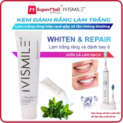 Kem đánh răng làm trắng răng IVISMILE Whitening & Repair  - hương bạc hà, tẩy trắng răng hiệu quả