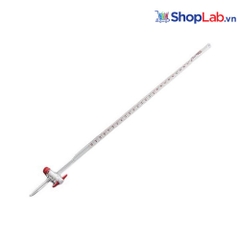 Buret trắng vạch xanh không schellbach 10ml, độ chia 0.02ml 017.02.010 Isolab
