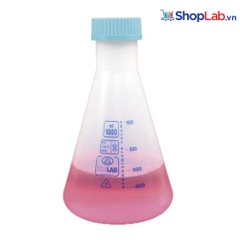 Bình tam giác nhựa trắng có nắp vặn 1000ml, GL 52 028.03.901 Isolab