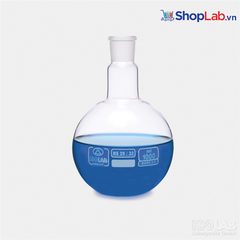 Bình cầu đáy bằng cổ nhám thủy tinh trong suốt 500ml, NS 29/32 030.01.501 Isolab