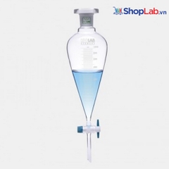 Bình lắng gạn quả lê chia vạch, khóa PTFE 1000ml 031.02.901 Isolab