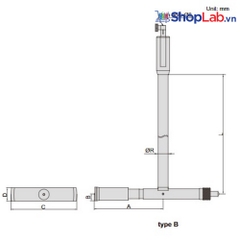 Thiết bị đo lỗ trong cho độ sâu lớn 500mm (không có đồng hồ đo) khoảng đo 280-510mm Insize