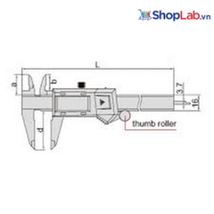 Thước kẹp điện tử chống nước có bánh lăn 0-200 mm/0-8
