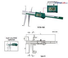 Thước kẹp điện tử không dây 1176-200WL Insize