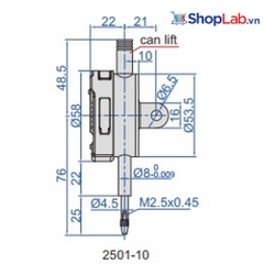 Đồng hồ số có thể điều chỉnh (có tai cài) 2501-10 Insize