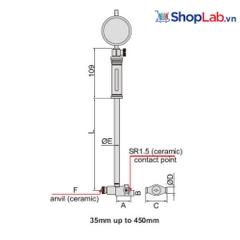 Đồng hồ đo lỗ điện tử 100-160 mm 2122-161A Insize