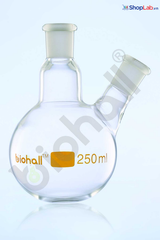 Bình cầu 2 cổ nhám đáy tròn 250ml- 24/29 & 19/26 Biohall