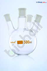 Bình cầu 4 cổ nhám đáy tròn 5000ml  34/35 & 3*24/29 Biohall