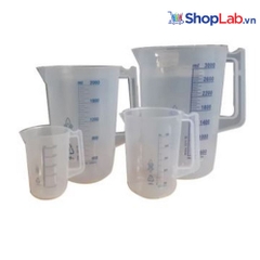 Cốc nhựa PP có quai, chia vạch xanh 1000ml Onelab