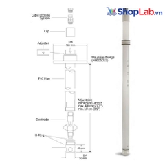Giá đỡ điện cực ngầm dùng cho bể, bình, bể và các kênh hở HI60503 Hanna