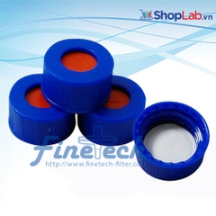 Nắp vặn PP 9mm màu xanh, Septa PTFE trắng/Silicone đỏ cố định SC9A9A-1 Finetech