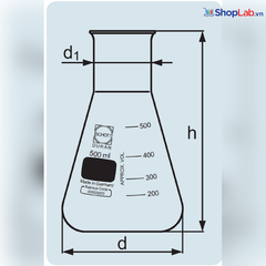Bình tam giác, cổ rộng 300mL Duran