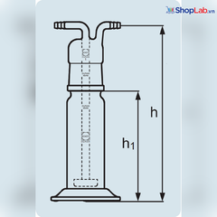 Bình sục khí (rửa khí) 350mL Duran