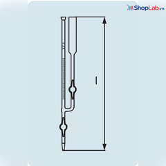 Micro buret 5mL khóa PTFE Duran