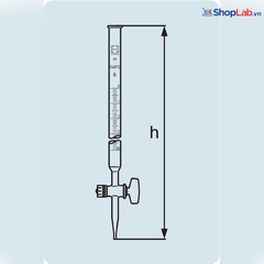 Buret Khóa TT 100mL, 1/5, loại B Duran