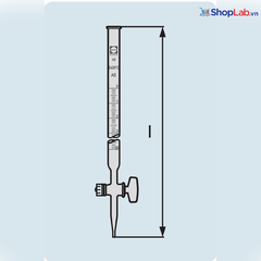 Buret nâu Khóa TT 25mL, 1/20, loại AS Duran