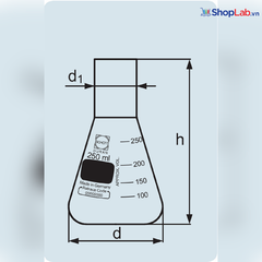 Bình cấy mô dạng tam giác 250mL Duran