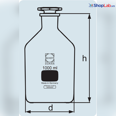 Chai trắng cổ hẹp nút TT 10000mL 60/46 Duran