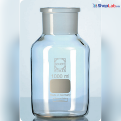 Chai trắng cổ rộng nút thủy tinh NS 60/46, 1000mL Duran