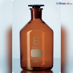 Chai nâu cổ hẹp nút nhựa 100mL, 14/15 Duran