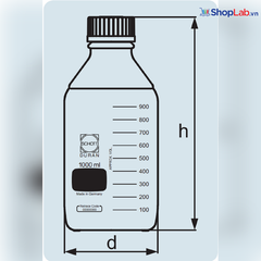 Chai trung tính, GL 45 100mL Duran