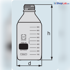 Chai trung tính nâu 50mL, GL 32, không nắp Duran