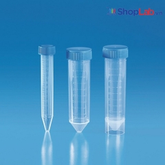 Tuýp ly tâm nhựa đáy nhọn có nắp 15ml, có chia vạch 17x121mm K84006 Kartell