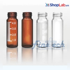 Lọ đựng mẫu vial thủy tinh, nâu 4ml, có nhãn, cổ 13mm V13D Finetech
