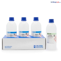 Dung dịch hiệu chuẩn pH 4.01,7.01,10.01 và dung dịch bảo quản điện cực (4x500 mL) Hanna