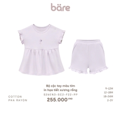 Bộ cộc tay màu tím in họa tiết xương rồng