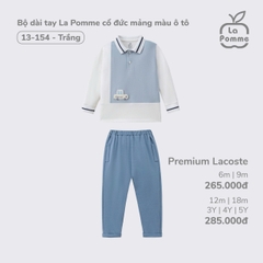 Bộ dài tay La Pomme cổ đức mảng màu ô tô