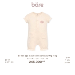 Bộ liền cộc màu be in họa tiết xương rồng
