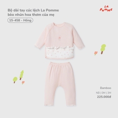 Bộ dài tay cúc lệch La Pomme bèo nhún hoa thơm của mẹ 15458
