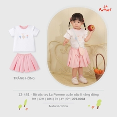 Bộ cộc tay La Pomme quần xếp li năng động 12481