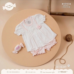 Bộ sơ sinh cài giữa cộc tay 3D Heart 8935344809113