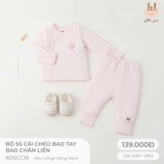 Bộ sơ sinh cài chéo bao tay bao chân liền