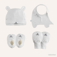 Set phụ kiện 4 món Mũ, Yếm, bao tay, bao chân Bambus GBB167803