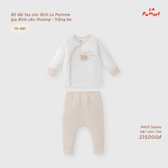 Bộ dài tay cúc lệch La Pomme gia đình yêu thương 15481
