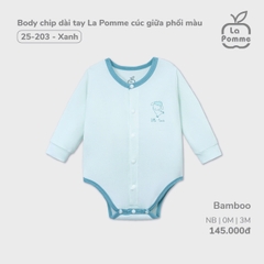 Body chip dài tay La Pomme cúc giữa phối màu