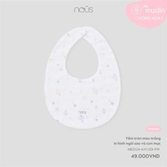 Yếm tròn màu trắng in hình ngôi sao và con mực