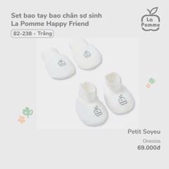 Set bao tay bao chân sơ sinh La Pomme Happy Friend