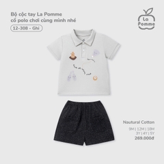 Bộ cộc tay La Pomme cổ polo chơi cùng mình nhé