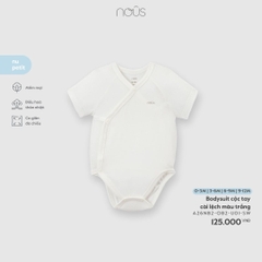 Bodysuit cộc tay cài lệch màu trắng